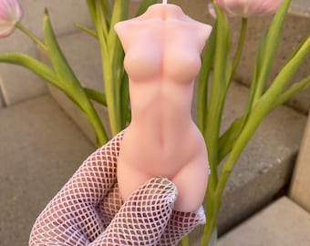 Baby Pink Body Candles | Woman Torso skinny, Curvy, Male Torso | Pastel Nude Candles