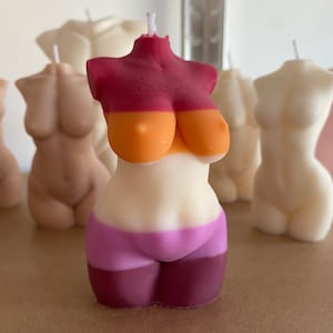 Body Candle Lesbian Flag | Torso red orange white pink violet | LGBTQ+