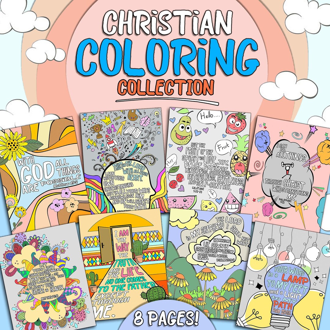 Christian Coloring Pages Collection - Etsy