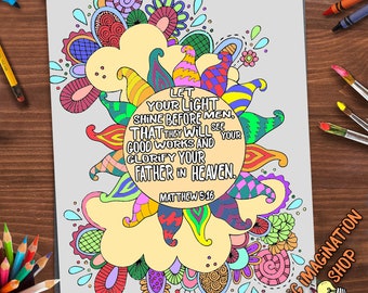 Let Your Light Shine Coloring Page Matthew 5:16