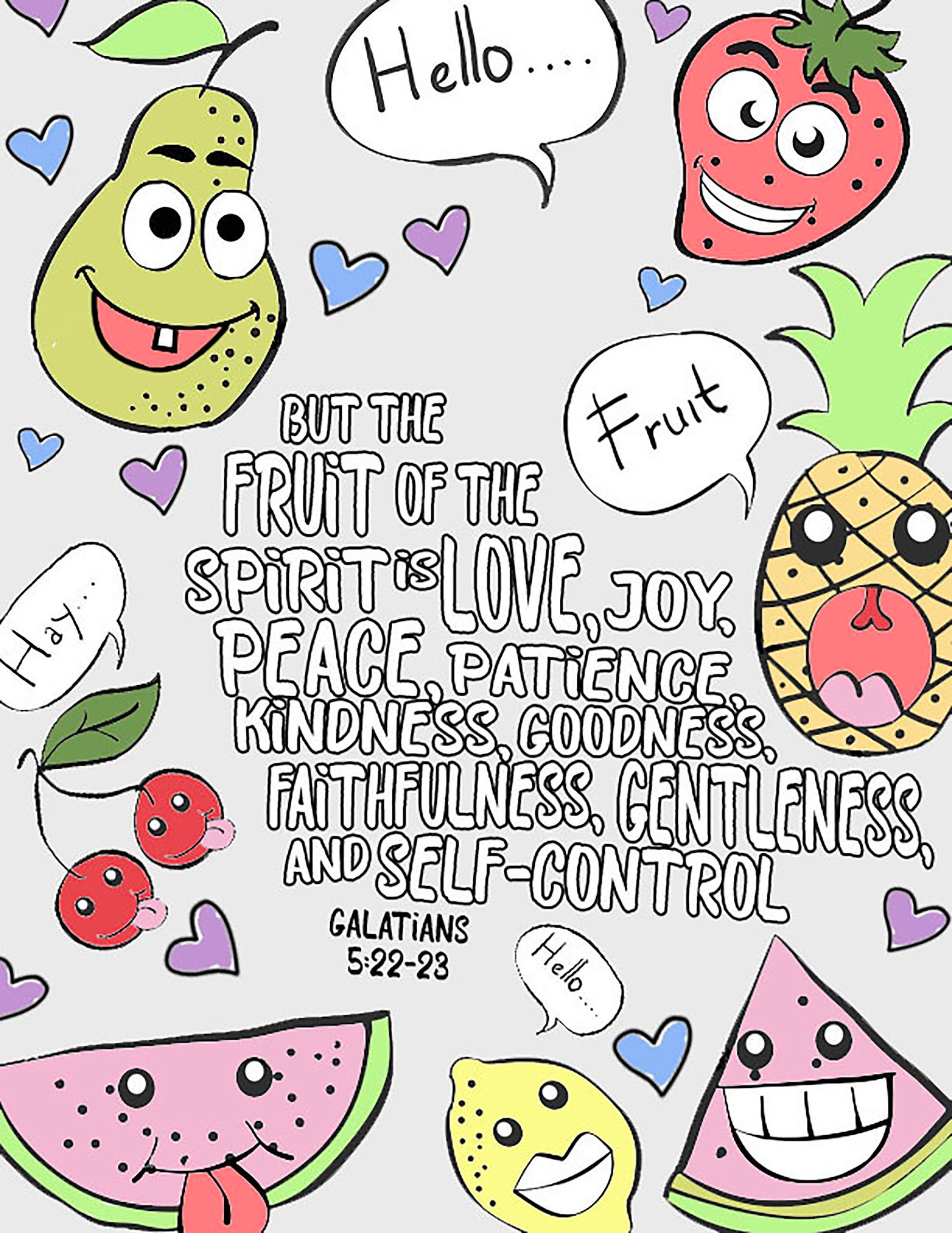 Fruit of the Spirit Coloring Page - Etsy