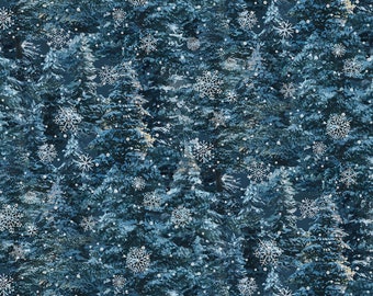 SALE- Midnight Wintry Forest - Silent Night