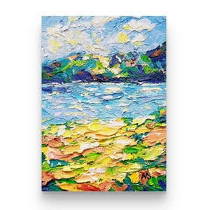 California Oil Painting Orange Poppies Valley Original Painting Lake Hemet California Poppy Art Impasto Painting Small Painting 7x5 in