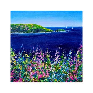 Big Sur Seascape Painting Original California Coastal Art, 6x6