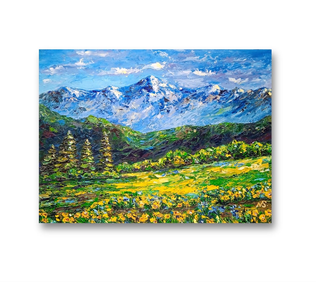 Colorado Landscape Oil Painting Colorado Rocky Mountain Wall Art