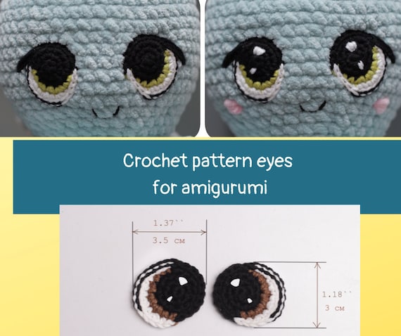 CROCHET PATTERN Eyes for Amigurumi Toys Beautiful Crochet Eyes for Doll and  Toy Pdf in English Tutorial 