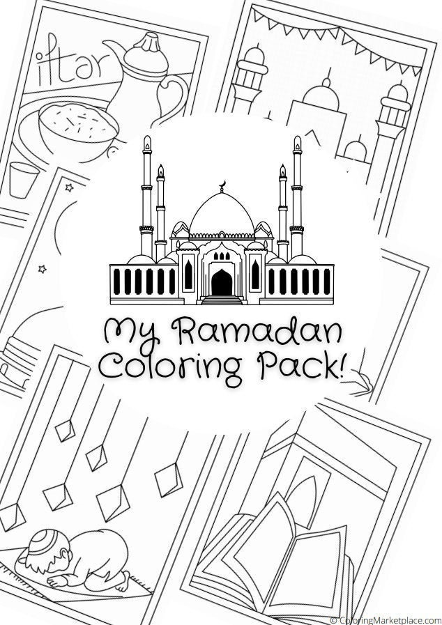 53 Ramadan Themed Kids Coloring Ages 3-6 53 pages PDF | Etsy