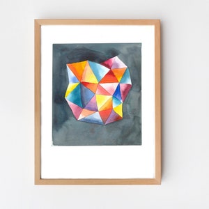 Watercolor painting abstract and colorful, original art for living room, bedroom, office, 23 x 31 cm