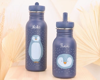 KINDERGARTENFLASCHE MIT NAMEN personalisiert aus Edelstahl / Koala / Kiga-Flasche / Trixie / Mädchen / Junge / Schule / Geschenk Kind