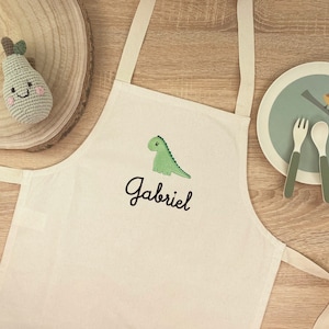 CHILDREN'S DINO APRON PERSONALIZED / with name / Embroidered / Christmas gift / Cooking apron / Baking apron / Children's gift / 3-7 years