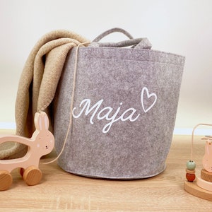 Aufbewahrungskorb Kinderzimmer personalisiert mit Namen aus Filz / Aufbewahrungsbox / für Kinder / Kinderzimmerdeko / Aufbewahrung Spielzeug