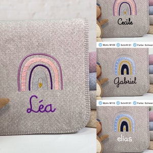Baby blanket rainbow with name / Personalized / Gift / Birth / Stroller / Cuddly blanket / Christmas gifts / Organic cotton