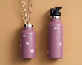 Children's bottle with name engraved in two sizes 500ml and 350ml for school / kindergarten / daycare