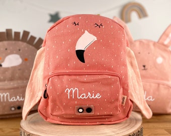 KINDERRUCKSACK MIT NAMEN personalisiert Mädchen / Kindergartenrucksack / Trixie Rucksack für Kinder / Flamingo / Hase / Maus / Koala