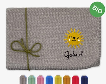 Couverture pour bébé avec nom | Gris blanc