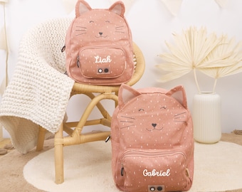 Kinderrucksack personalisiert mit Namen  | Klein | Groß | Kita Rucksack | Trixie Rucksack | Kindergarten | Tiermotive | Katze | ab 2 Jahren