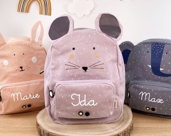 SAC À DOS POUR ENFANTS PERSONNALISÉ AVEC NOM / Sac à dos de maternelle / Sac à dos Kita / Sac à dos Trixie pour enfants / Souris / Lapin / Lion / Éléphant