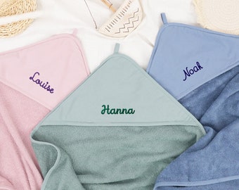 Baby and children's hooded towel for boys and girls with name personalized in 75 x 75 cm and 100 x 100 cm / children's gift / baby gift