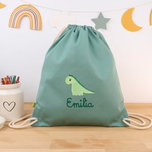 Sac de gym bio menthe personnalisé avec nom