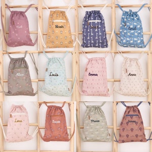 Sac de sport pour enfants personnalisé avec nom | Sac de sport pour la maternelle | avec nom | Sac de sport pour enfants | école | Kiga | Sac de sport | Fresque