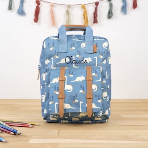Sac à dos maternelle Fresk avec nom / sac à dos garderie avec nom / sac à dos pour enfants personnalisé avec le nom Dino de nombreux autres motifs