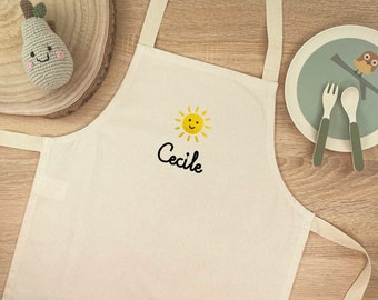 Kinderschort gepersonaliseerd / met naam / katoen / geborduurd / kerstcadeau / kook- en bakschort / kindercadeau / 3-7 jaar