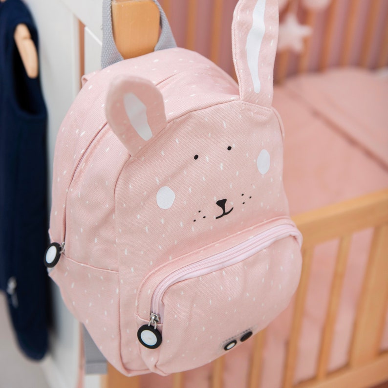 CHILDREN'S BACKPACK PERSONALIZED WITH NAME / Kindergarten backpack / Kita backpack / Trixie backpack for children / Mouse / Rabbit / Lion / Elephant Hase ohne Name