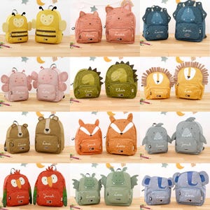 Trixie Kinderrucksack mit Namen personalisiert / Small/Big / 20 Tolle Tiermotive / Kindergeschenk
