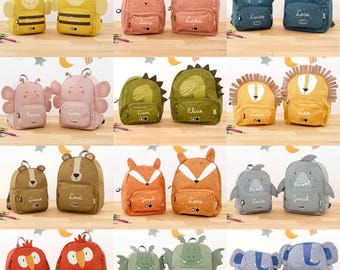 Zaino per bambini Trixie personalizzato con nome / Piccolo/Grande / 20 fantastici disegni di animali / regalo per bambini