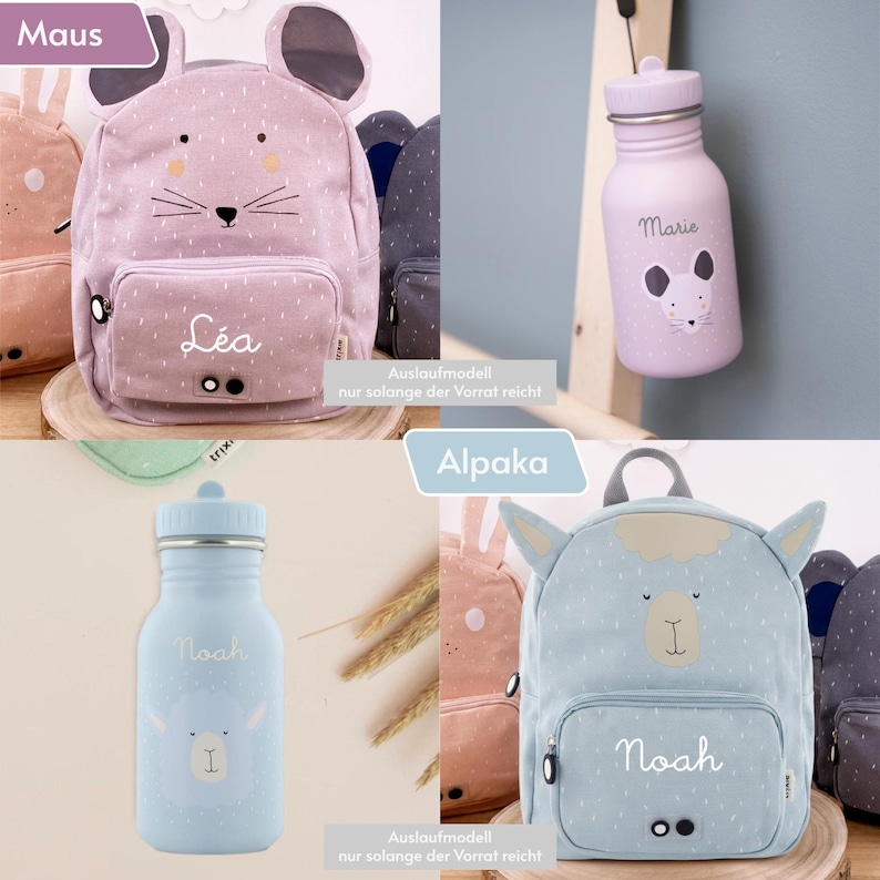 Personalized children's backpack with name, as a set with water bottle / kindergarten backpack / Trixie backpack for children / children's gift image 12