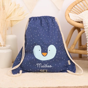 GYM BAG WITH NAME personalized for kindergarten, school and physical education: fox / rabbit / polar bear / monkey etc.