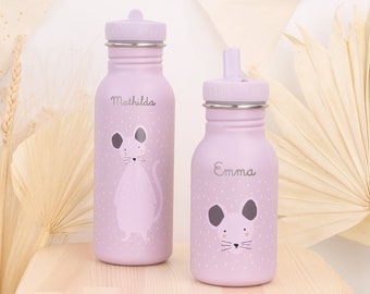 Children's drinking bottle personalized with name made of stainless steel / Flamingo / Kita / Trixie / Kindergarten bottle / Water bottle / Girls