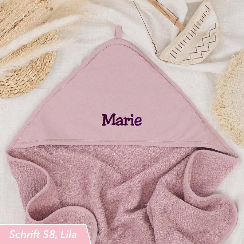 Baby and children's hooded towel for boys and girls with name personalized in 75 x 75 cm and 100 x 100 cm / children's gift / baby gift image 5