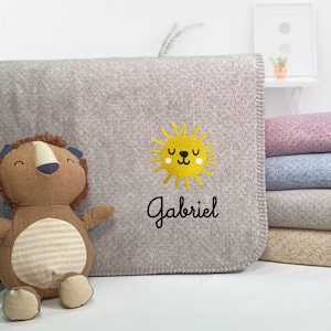 Baby blanket with name / Personalized baby gift / Cuddly blanket / Birth gift with date / Organic cotton / Baptism image 1