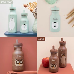 CHILDREN'S BOTTLE WITH NAME personalized stainless steel / Dino / Trixie / Nursery bottle / Girl / Boy / School / Gift Child image 9