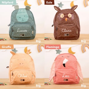 Trixie children's backpack personalized with name / small/big / 20 great animal motifs / children's gift image 9