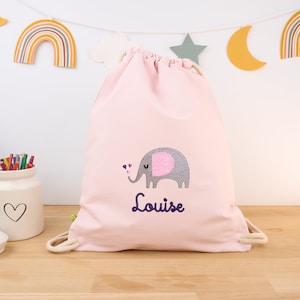 Sac de gym bio rose personnalisé avec nom