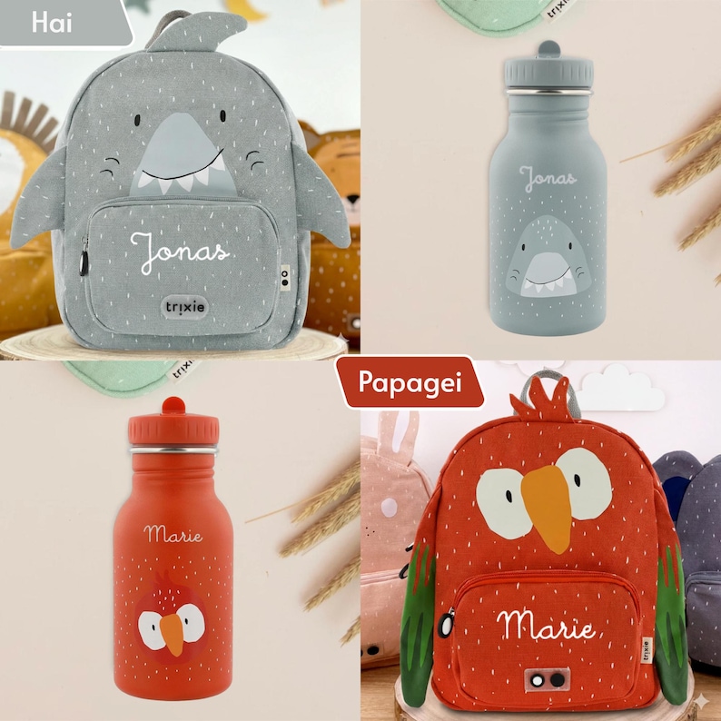 Personalized children's backpack with name, as a set with water bottle / kindergarten backpack / Trixie backpack for children / children's gift image 10