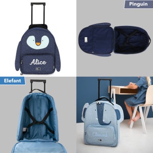 Children's trolley / children's travel trolley / suitcase with names personalized by Trixie / rabbit, lion, fox image 8