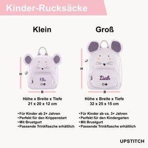 Kinderrucksack personalisiert mit Namen Klein Groß Kita Rucksack Trixie Rucksack Kindergarten Tiermotive Katze ab 2 Jahren zdjęcie 9