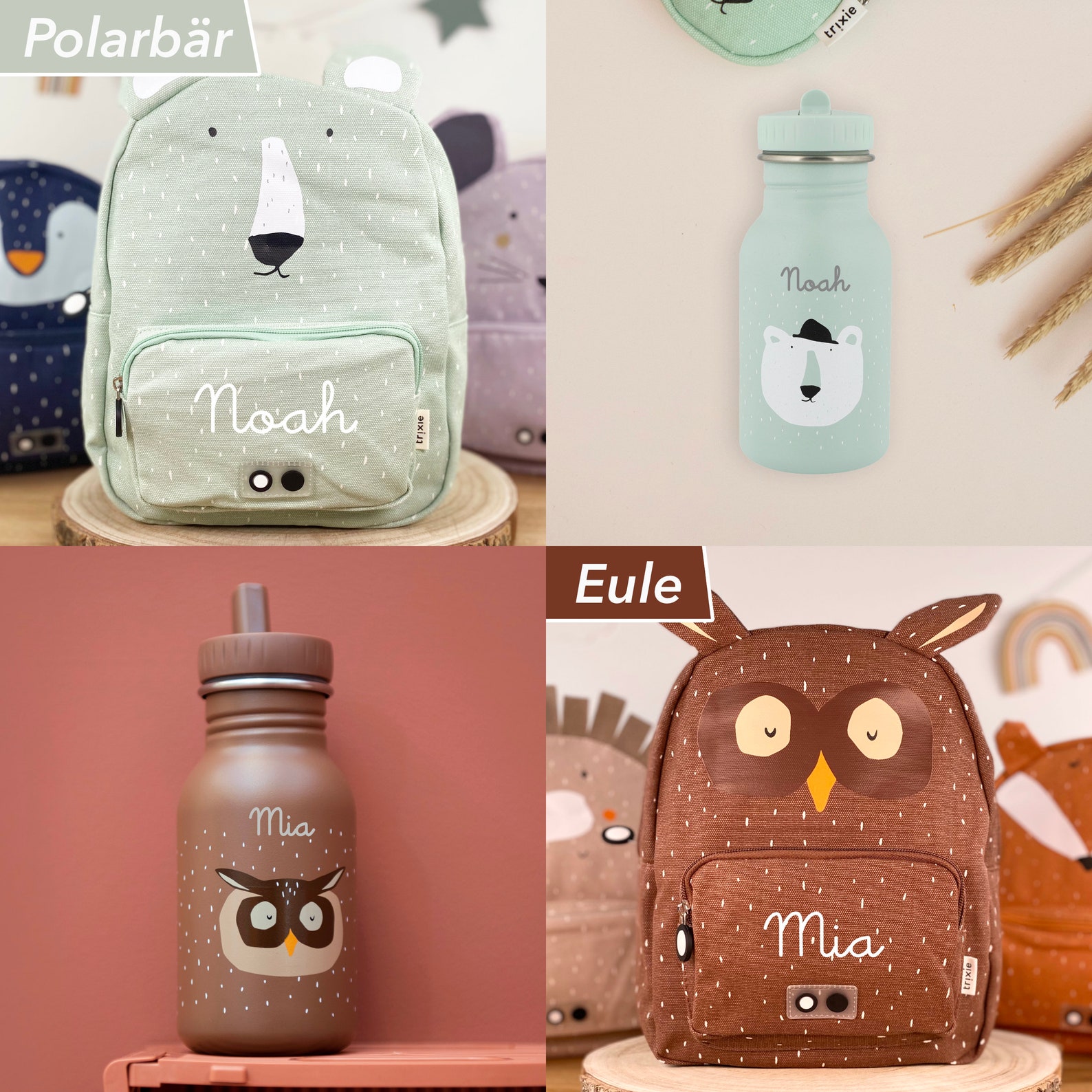 Personalisiert Er Kinderrucksack Mit Namen – Leicht & Mit Brustgurt Für Kindergarten & Vorschule (Dino, Einhorn Design)