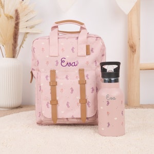 Ensemble sac à dos pour enfants avec gourde | personnalisé | avec nom | Sac à dos pour enfants | Gourde pour enfants | Sac à dos maternelle | Fresque