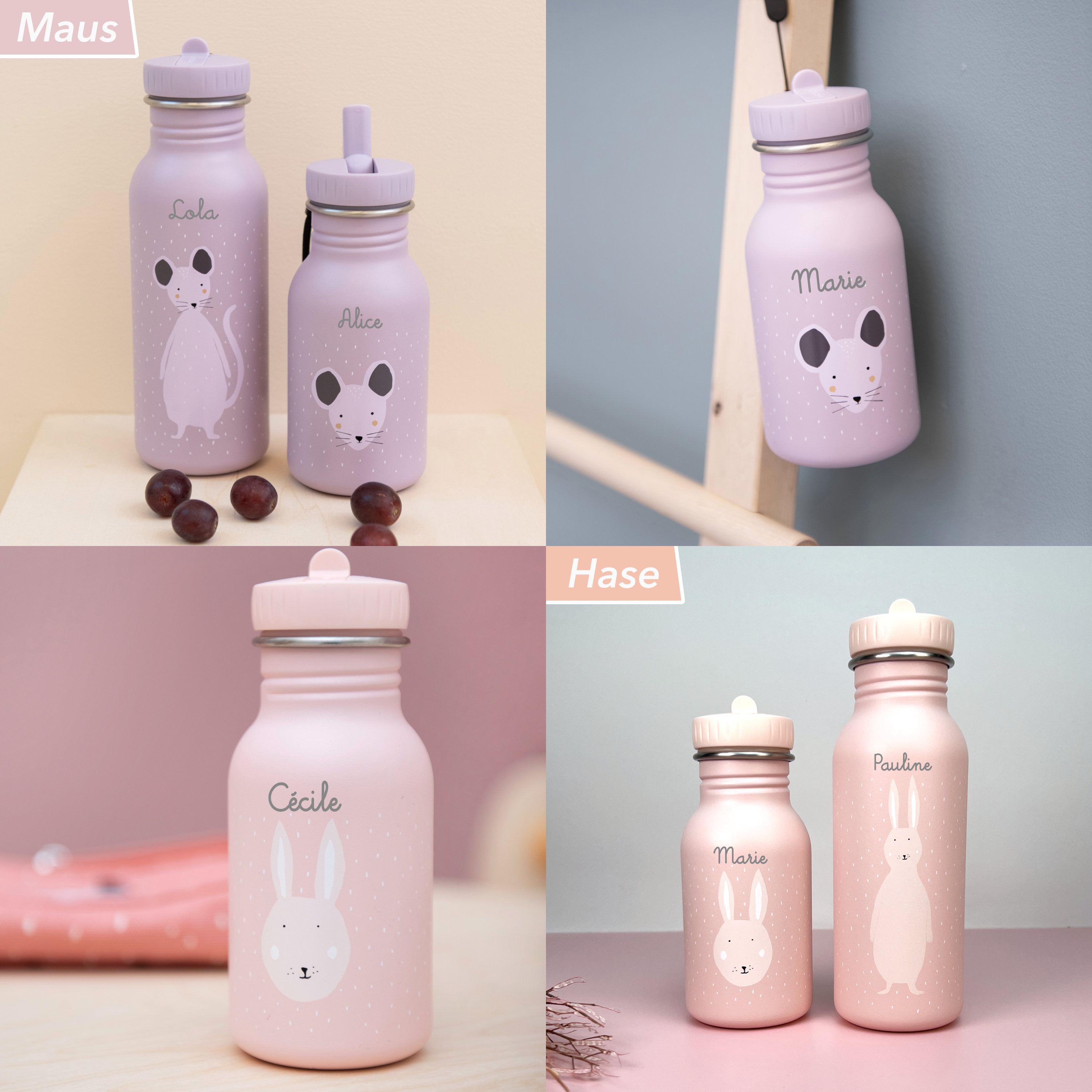 Botella de agua para niños con nombre personalizado hecha de acero  inoxidable / zorro / Kita / Trixie / botella de jardín de infantes / botella  de agua / regalo para niños -  México