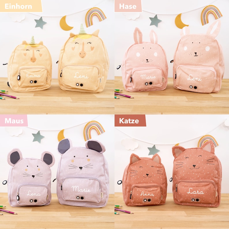 Trixie Kinderrucksack mit Namen personalisiert / Small/Big / 20 Tolle Tiermotive / Kindergeschenk zdjęcie 4