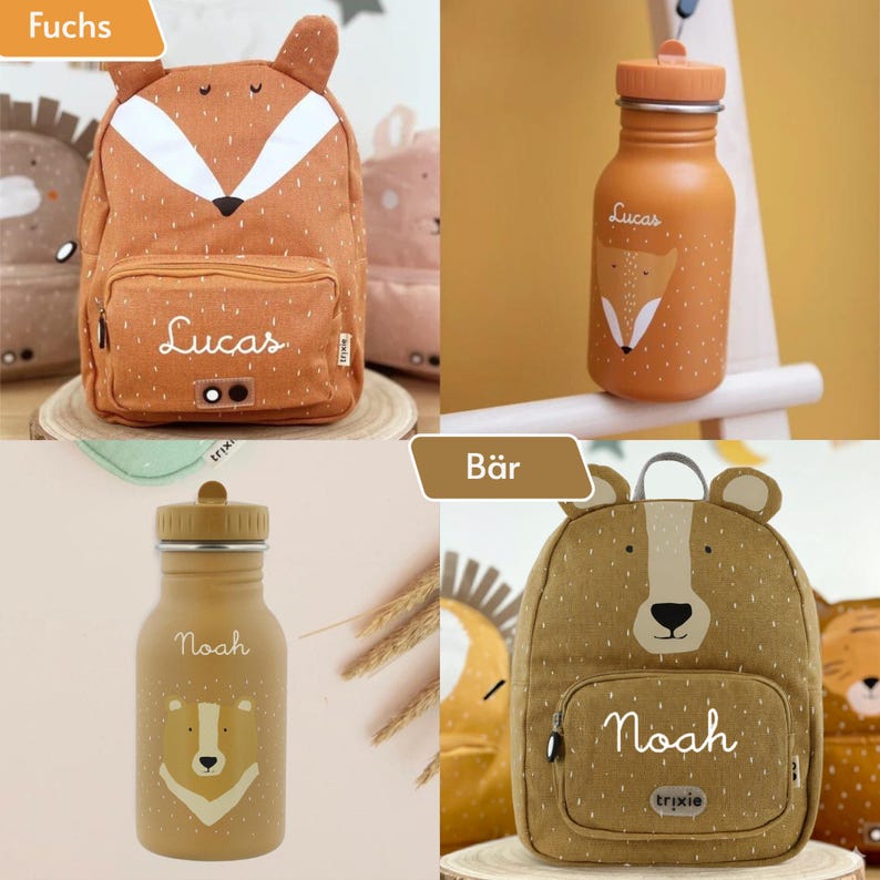 Personalized children's backpack with name, as a set with water bottle / kindergarten backpack / Trixie backpack for children / children's gift image 7