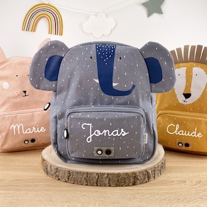 CHILDREN'S BACKPACK PERSONALIZED WITH NAME / Kindergarten Backpack / Kita Backpack / Trixie Backpack for Children / Elephant / Lion / Mouse / Rabbit Elefant mit Namen