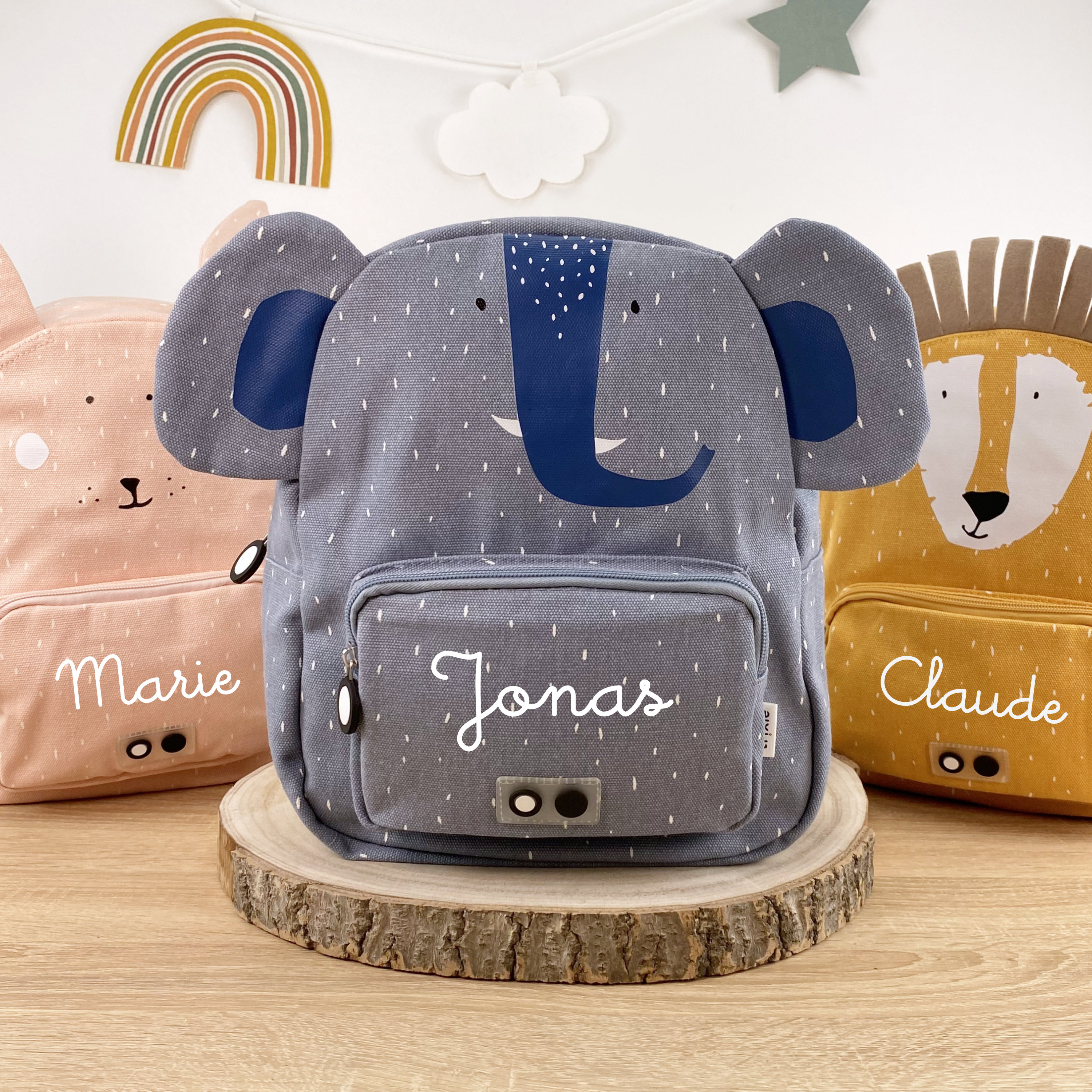 ZAINO PER BAMBINI CON NOME personalizzato / Zaino per l'asilo / Zaino per l'asilo nido / Zaino Trixie per bambini / Leone / Elefante / Topo / Coniglio - Italia
