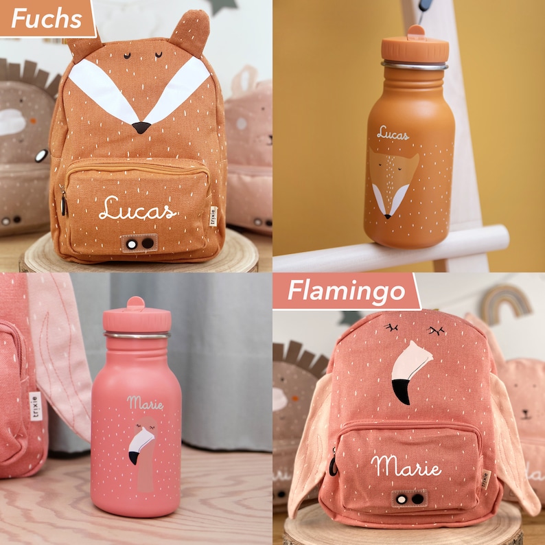 CHILDREN'S BACKPACK WITH NAME personalized as a set with drinking bottle / kindergarten backpack / Trixie backpack for children / children's gift image 6