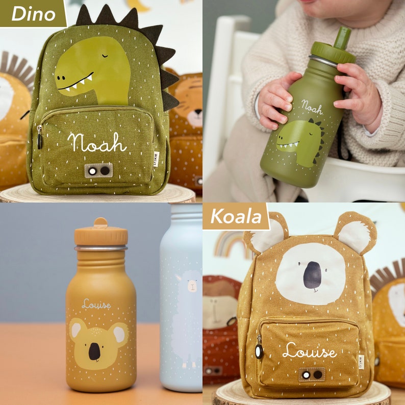 CHILDREN'S BACKPACK WITH NAME personalized as a set with drinking bottle / kindergarten backpack / Trixie backpack for children / children's gift image 4