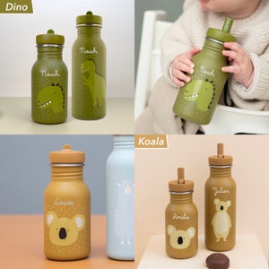 Kinder Trinkflasche mit Namen personalisiert aus Edelstahl / Kita / Trixie / Kindergarten-Flasche / Wasserflasche / Schule / Kindergeschenk Bild 4